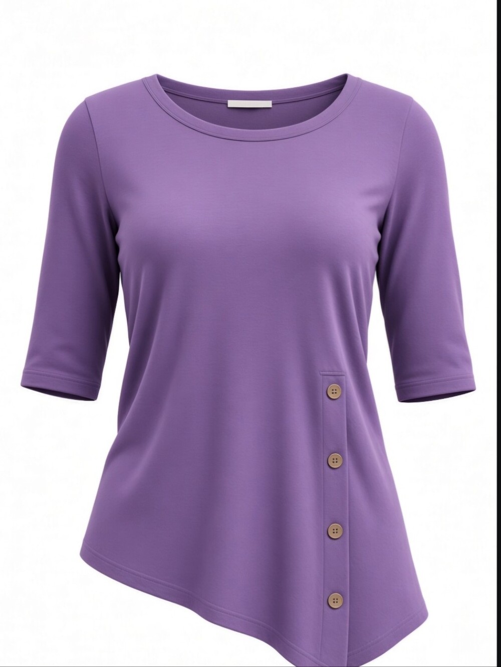 Purple Women's Top with Button Detail